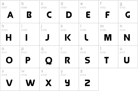 Queen of Camelot lowercase a-z preview