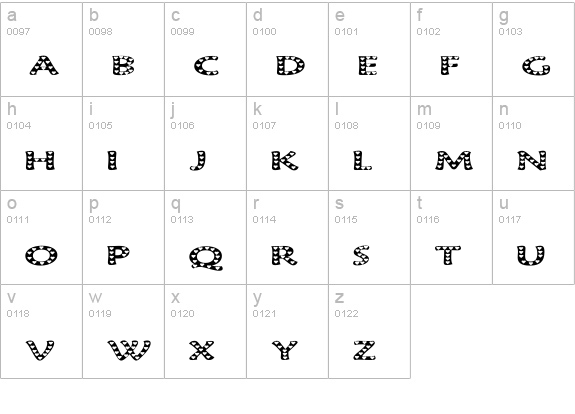 Queen of Hearts lowercase a-z preview