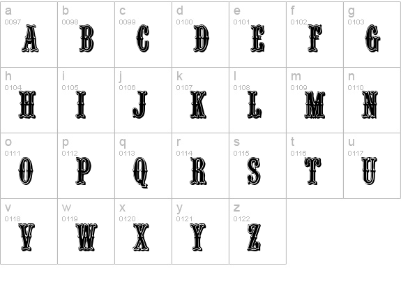 QuentinCaps lowercase a-z preview