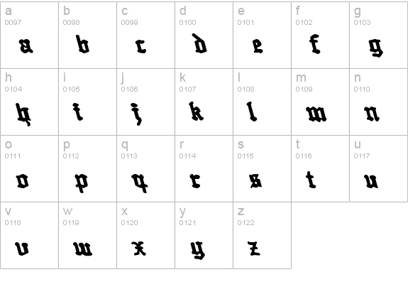 Quest Knight Leftalic lowercase a-z preview