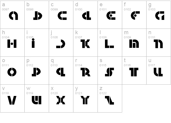 Questlok lowercase a-z preview