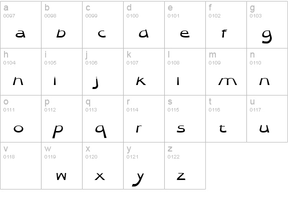 Quibel Bold Italic lowercase a-z preview