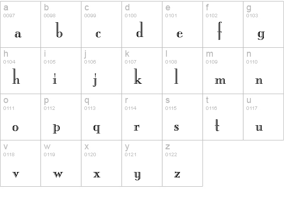 Quichotte lowercase a-z preview