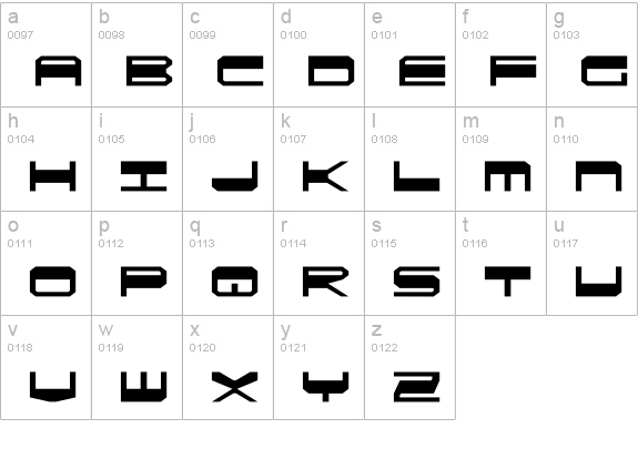 QuickGear lowercase a-z preview
