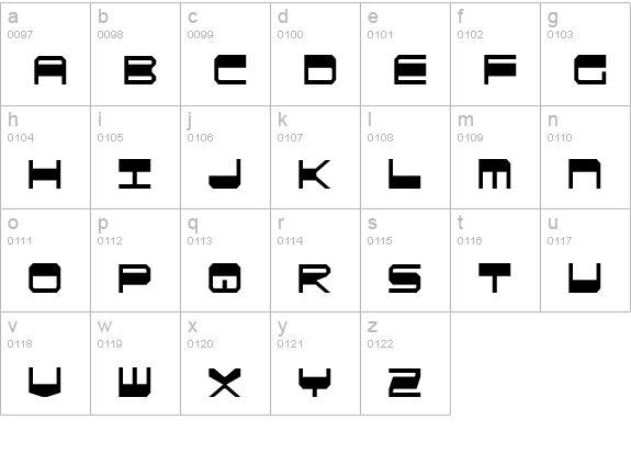 QuickGear Condensed lowercase a-z preview