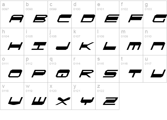 QuickGear Italic lowercase a-z preview