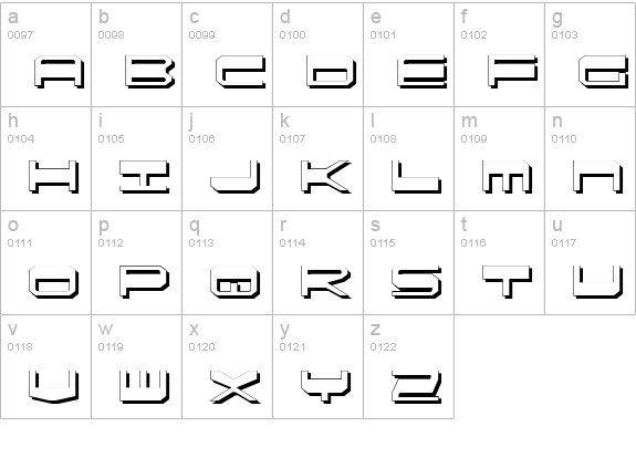 QuickGear Shadow lowercase a-z preview