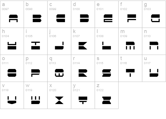 Quickmark Condensed lowercase a-z preview