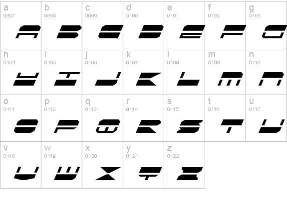 Quickmark Italic lowercase a-z preview