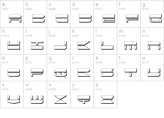 Quickmark Shadow lowercase a-z preview