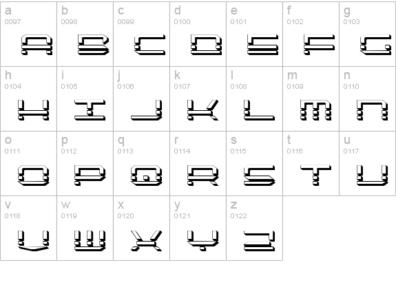 QuickQuick Shadow lowercase a-z preview
