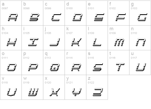 QuickQuick Shadow ItalCondensed lowercase a-z preview
