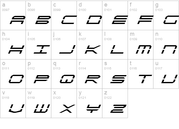 QuickStrike Italic lowercase a-z preview