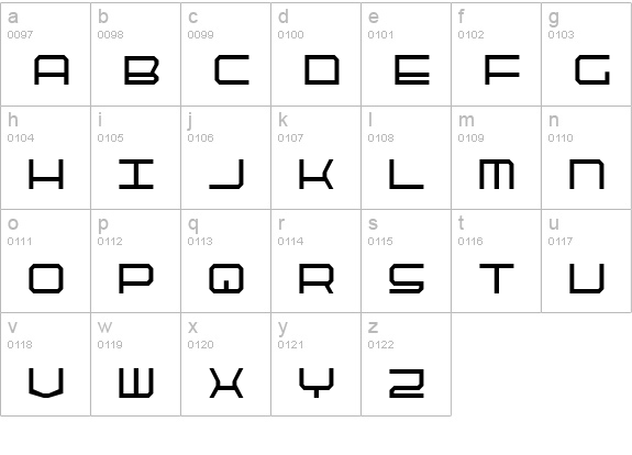 QuickTech Condensed lowercase a-z preview