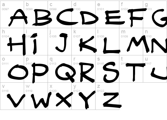 Quicky Brush
 lowercase a-z preview