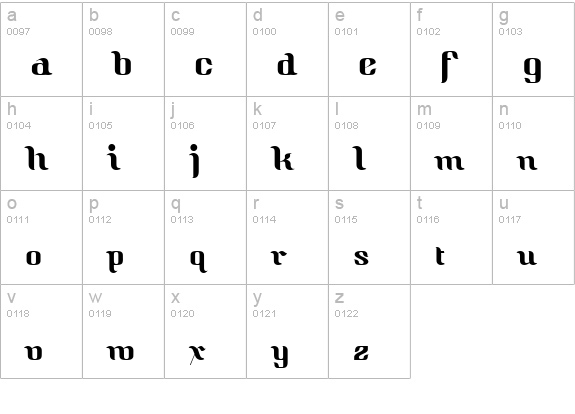 Quidic Roman lowercase a-z preview
