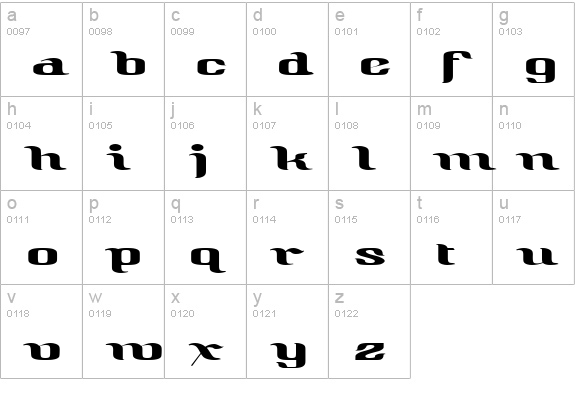 QuidicHatched lowercase a-z preview