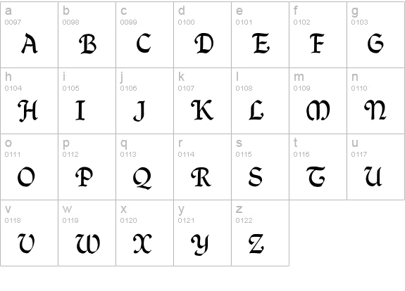QuillCapitals lowercase a-z preview