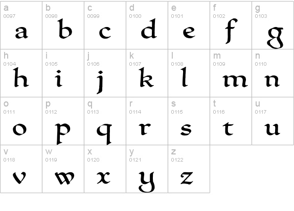 QuillPerpendicularWide lowercase a-z preview