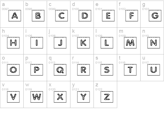 Quilted Indian lowercase a-z preview