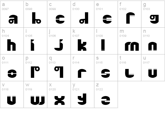 Quinkie lowercase a-z preview