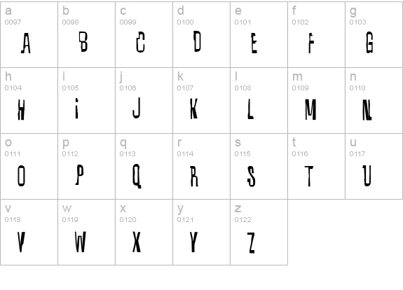 Quixotic lowercase a-z preview