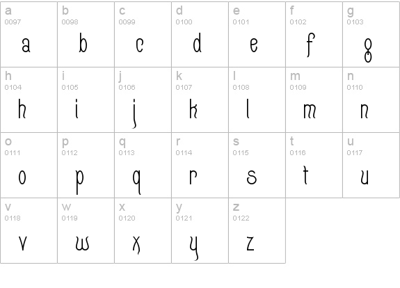 Quixotte lowercase a-z preview