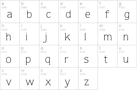 QuorumLight lowercase a-z preview