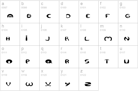 Qurve Wide lowercase a-z preview
