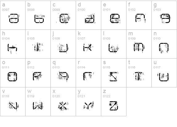 R-2014 Eroded lowercase a-z preview