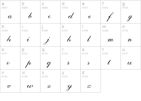 R690-Script-Regular lowercase a-z preview