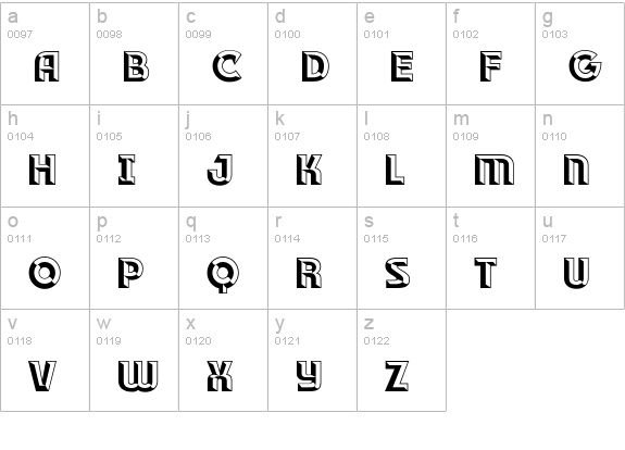 RACE1 Brannt Plus Chiseled NCV lowercase a-z preview