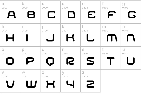 Racer Regular lowercase a-z preview