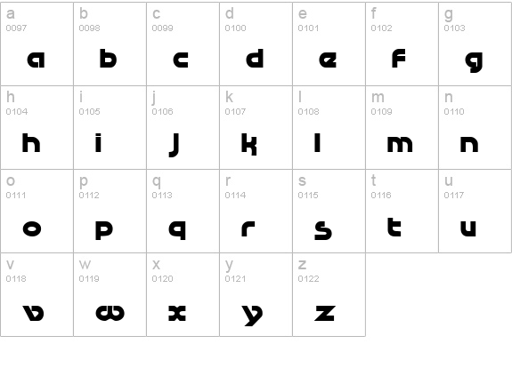 RaceTracSSK Bold lowercase a-z preview