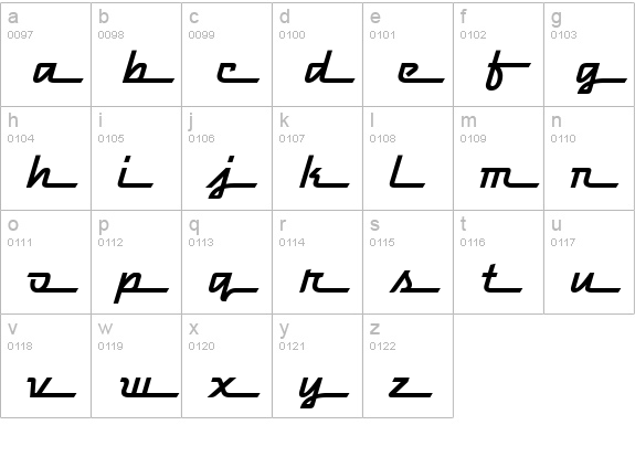 Raceway Medium lowercase a-z preview