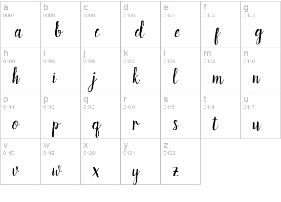 Rachelle lowercase a-z preview