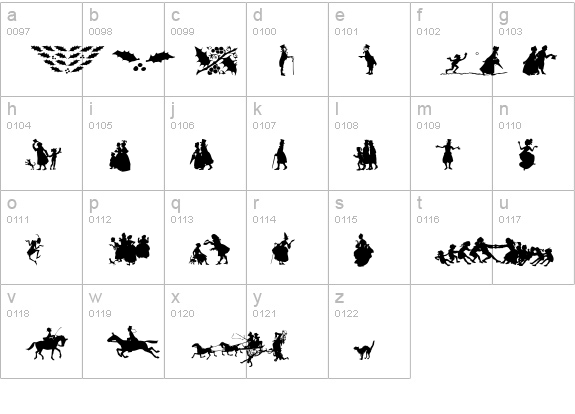 Rackham Holiday Ornament lowercase a-z preview