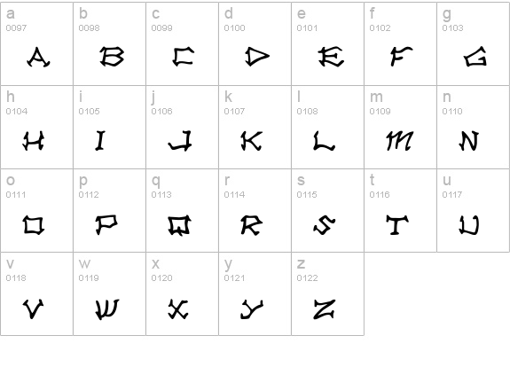 Rad Zad lowercase a-z preview