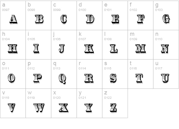 RadiantAntique lowercase a-z preview