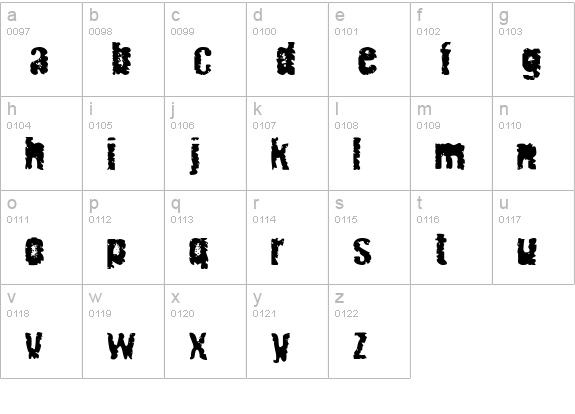 Radiated Pancake lowercase a-z preview