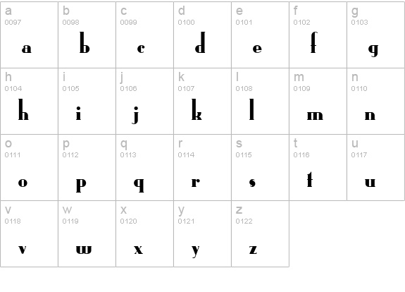Radio Ranch NF lowercase a-z preview