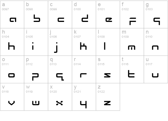 Radio Space lowercase a-z preview