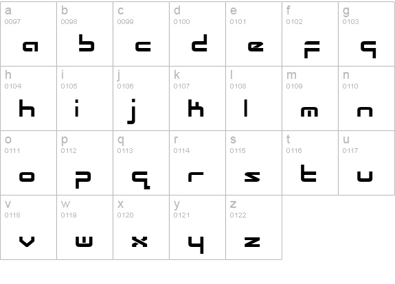 Radio Space Bold lowercase a-z preview
