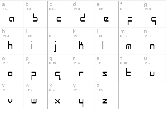 Radio Space Condensed lowercase a-z preview