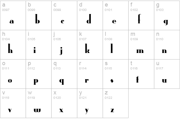 RadioRanch lowercase a-z preview