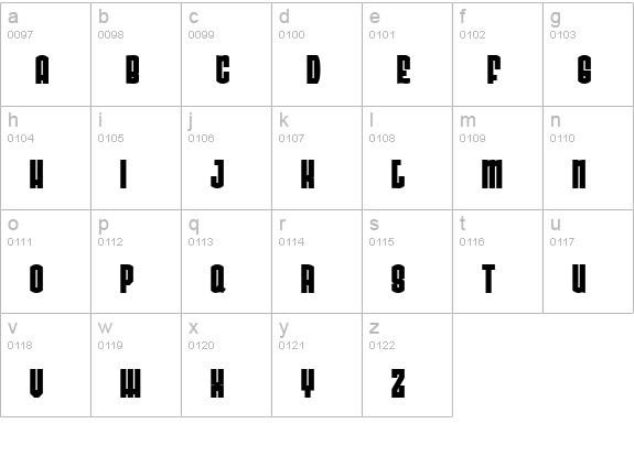 Radonator Very Heavy Normal lowercase a-z preview