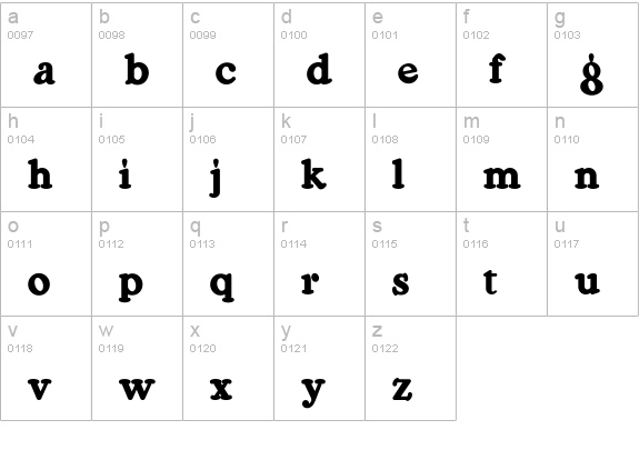 RaggMoppRegular lowercase a-z preview