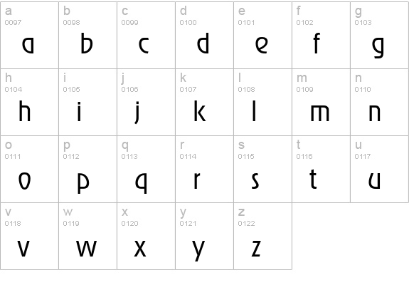 Ragtime-Light lowercase a-z preview