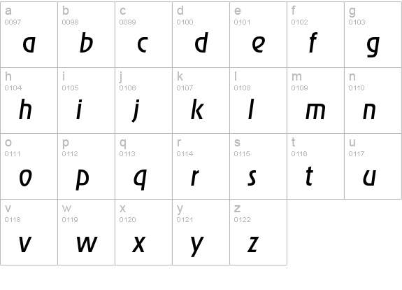Ragtime-RegularIta lowercase a-z preview