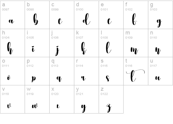 Rainbow December lowercase a-z preview